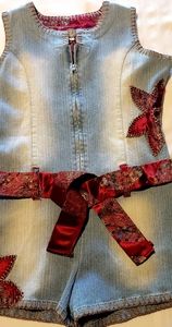 Crest Jeans Vinatge Denim Shorts Romper